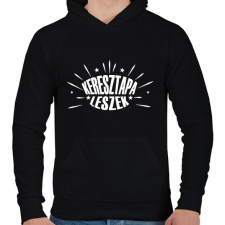 PRINTFASHION Keresztapa leszek - Férfi kapucnis pulóver - Fekete férfi pulóver, kardigán