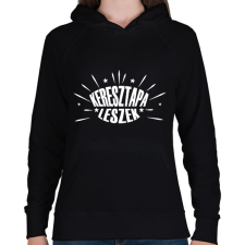 PRINTFASHION Keresztapa leszek - Női kapucnis pulóver - Fekete női pulóver, kardigán