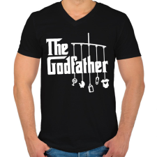 PRINTFASHION Keresztapa - The Godfather - Férfi V-nyakú póló - Fekete férfi póló
