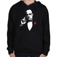PRINTFASHION Keresztapa, The godfather - Gyerek kapucnis pulóver - Fekete gyerek pulóver, kardigán
