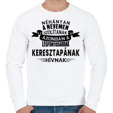 PRINTFASHION Keresztapának hívnak... - Férfi pulóver - Fehér férfi pulóver, kardigán