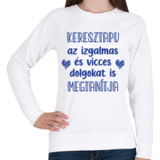 PRINTFASHION Keresztapu megtanítja - Női pulóver - Fehér női pulóver, kardigán