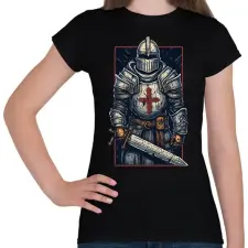 PRINTFASHION Kereszteslovag - Női póló - Fekete női póló