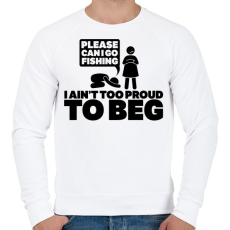 PRINTFASHION Kérlek, elmehetek pecázni...? - Férfi pulóver - Fehér