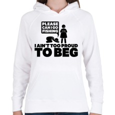 PRINTFASHION Kérlek, elmehetek pecázni...? - Női kapucnis pulóver - Fehér