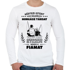PRINTFASHION Kértem Istent - Férfi hosszú ujjú póló - Fehér férfi póló