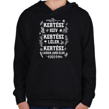 PRINTFASHION Kertész szív, lélek - Gyerek kapucnis pulóver - Fekete gyerek pulóver, kardigán