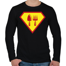 PRINTFASHION Kertész szuperhős - Férfi hosszú ujjú póló - Fekete férfi póló