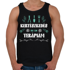 PRINTFASHION Kertészkedés a terápiám - Férfi atléta - Fekete