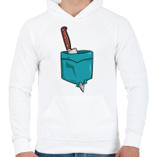 PRINTFASHION Késes zseb - Férfi kapucnis pulóver - Fehér