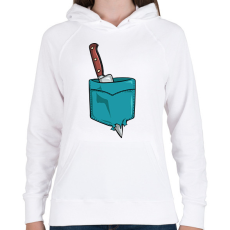 PRINTFASHION Késes zseb - Női kapucnis pulóver - Fehér