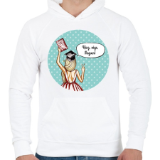 PRINTFASHION Kész, vége, megvan! - Férfi kapucnis pulóver - Fehér női pulóver, kardigán