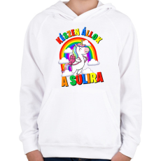 PRINTFASHION Készen állok a sulira - Gyerek kapucnis pulóver - Fehér