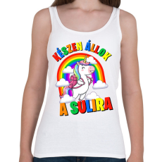 PRINTFASHION Készen állok a sulira - Női atléta - Fehér