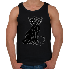 PRINTFASHION Két fejű cica - Férfi atléta - Fekete atléta, trikó