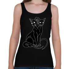 PRINTFASHION Két fejű cica - Női atléta - Fekete női trikó