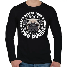PRINTFASHION Két kutya jobb mint egy - Férfi hosszú ujjú póló - Fekete