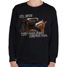 PRINTFASHION Két pejló (Delta) - Gyerek pulóver - Fekete gyerek pulóver, kardigán