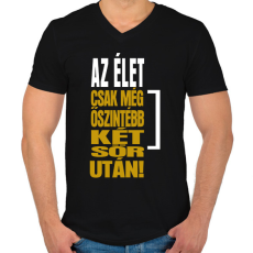 PRINTFASHION Két sör után - Férfi V-nyakú póló - Fekete