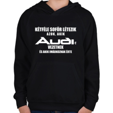 PRINTFASHION Kétféle Audi Sofőr - Gyerek kapucnis pulóver - Fekete
