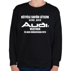 PRINTFASHION Kétféle Audi Sofőr - Gyerek pulóver - Fekete