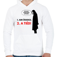 PRINTFASHION KÉTFÉLE PROBLÉMA LÉTEZIK - Férfi kapucnis pulóver - Fehér férfi pulóver, kardigán