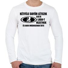 PRINTFASHION Kétféle sofőr: Lada - Férfi hosszú ujjú póló - Fehér férfi póló