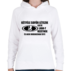 PRINTFASHION Kétféle sofőr: Lada - Női kapucnis pulóver - Fehér