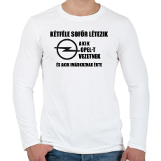 PRINTFASHION ketfele sofor opel - Férfi hosszú ujjú póló - Fehér