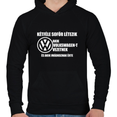 PRINTFASHION Kétféle VW Sofőr - Férfi kapucnis pulóver - Fekete