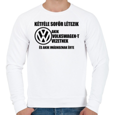PRINTFASHION Kétféle VW Sofőr - Férfi pulóver - Fehér