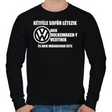 PRINTFASHION Kétféle VW Sofőr - Férfi pulóver - Fekete