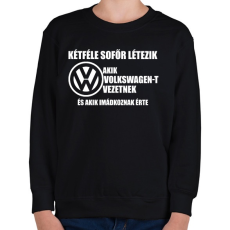 PRINTFASHION Kétféle VW Sofőr - Gyerek pulóver - Fekete