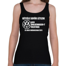 PRINTFASHION Kétféle VW Sofőr - Női atléta - Fekete női trikó