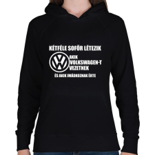 PRINTFASHION Kétféle VW Sofőr - Női kapucnis pulóver - Fekete női pulóver, kardigán