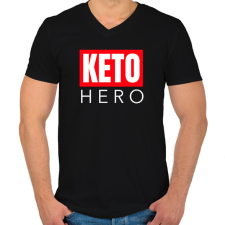 PRINTFASHION KETO HERO - Férfi V-nyakú póló - Fekete férfi póló