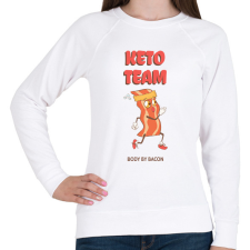 PRINTFASHION ketoteam - Női pulóver - Fehér női pulóver, kardigán