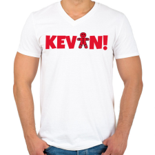 PRINTFASHION KEVIN2 - Férfi V-nyakú póló - Fehér férfi póló