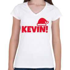 PRINTFASHION KEVIN3 - Női V-nyakú póló - Fehér