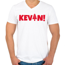 PRINTFASHION KEVIN - Férfi V-nyakú póló - Fehér férfi póló