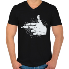 PRINTFASHION Kéz fegyver - Férfi V-nyakú póló - Fekete férfi póló