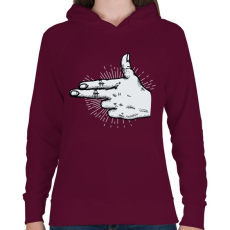 PRINTFASHION Kéz fegyver - Női kapucnis pulóver - Bordó