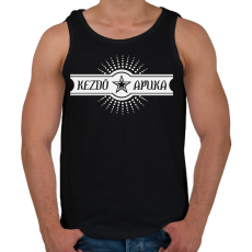 PRINTFASHION kezdo-apuka-white - Férfi atléta - Fekete