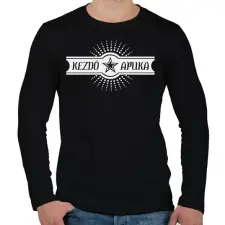 PRINTFASHION kezdo-apuka-white - Férfi hosszú ujjú póló - Fekete férfi póló