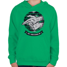 PRINTFASHION Kezeket fel!  - Gyerek kapucnis pulóver - Zöld gyerek pulóver, kardigán