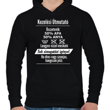 PRINTFASHION kezelési útmutató - Férfi kapucnis pulóver - Fekete férfi pulóver, kardigán