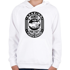 PRINTFASHION Kézfogás - Gyerek kapucnis pulóver - Fehér