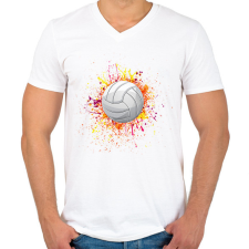 PRINTFASHION Kézilabda  - Férfi V-nyakú póló - Fehér férfi póló