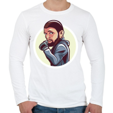 PRINTFASHION Khabib - Férfi hosszú ujjú póló - Fehér