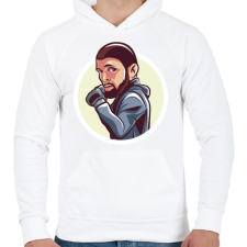 PRINTFASHION Khabib - Férfi kapucnis pulóver - Fehér férfi pulóver, kardigán